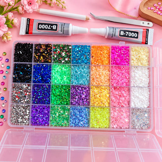 Flatback Rhinestone Craft Kit with Multicolor Gems