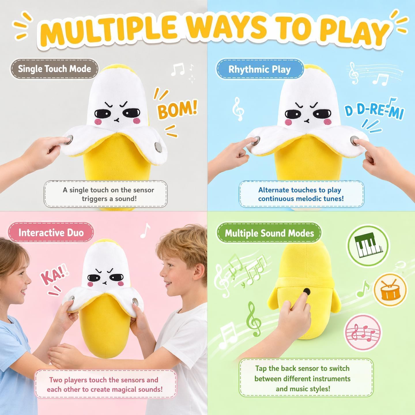 HappyBana Interactive Plush Banana music Toy