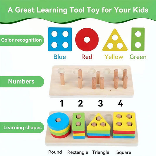 Weysoo Montessori Wooden Stacking