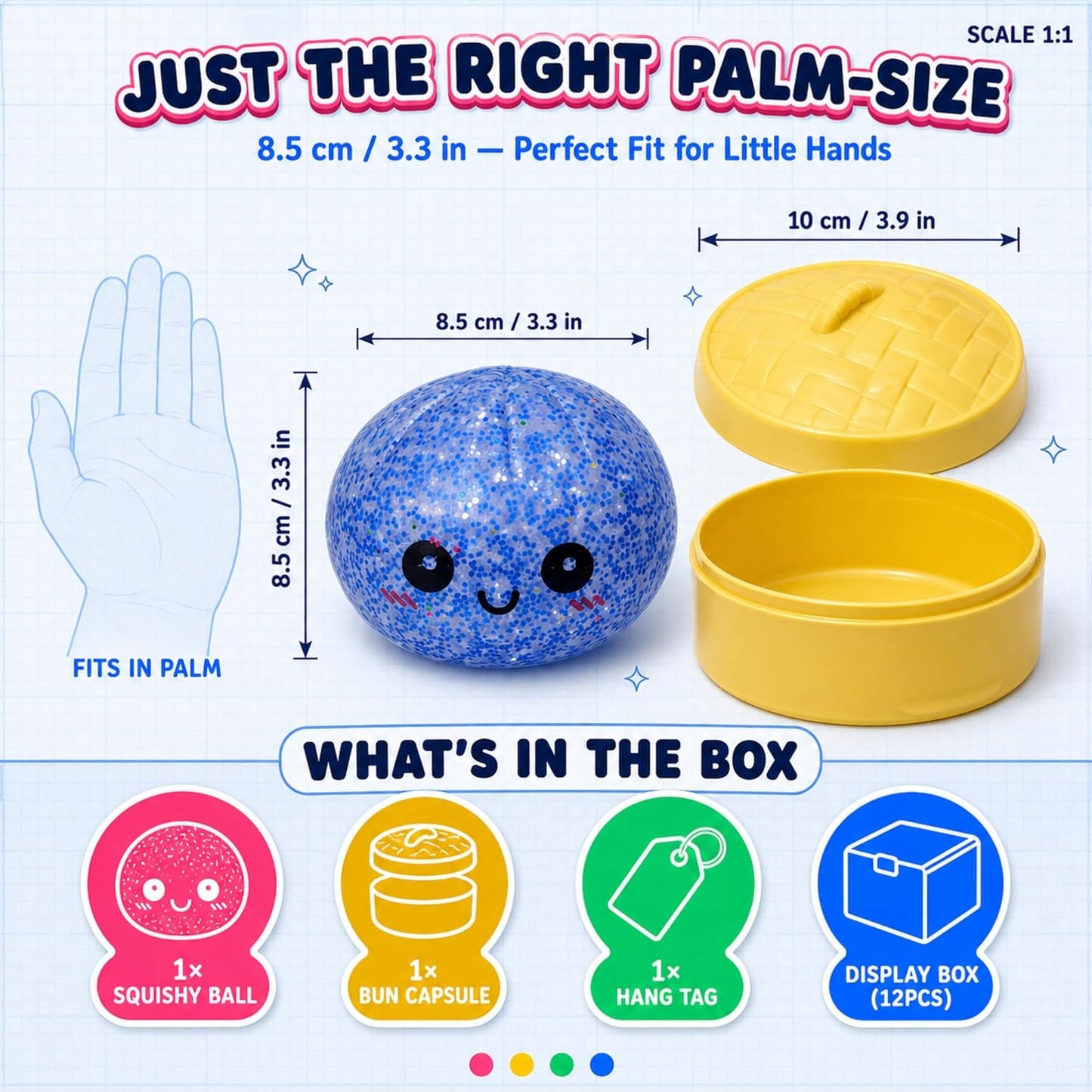 Mystery color Steamed Bun Squishy Ball Toy