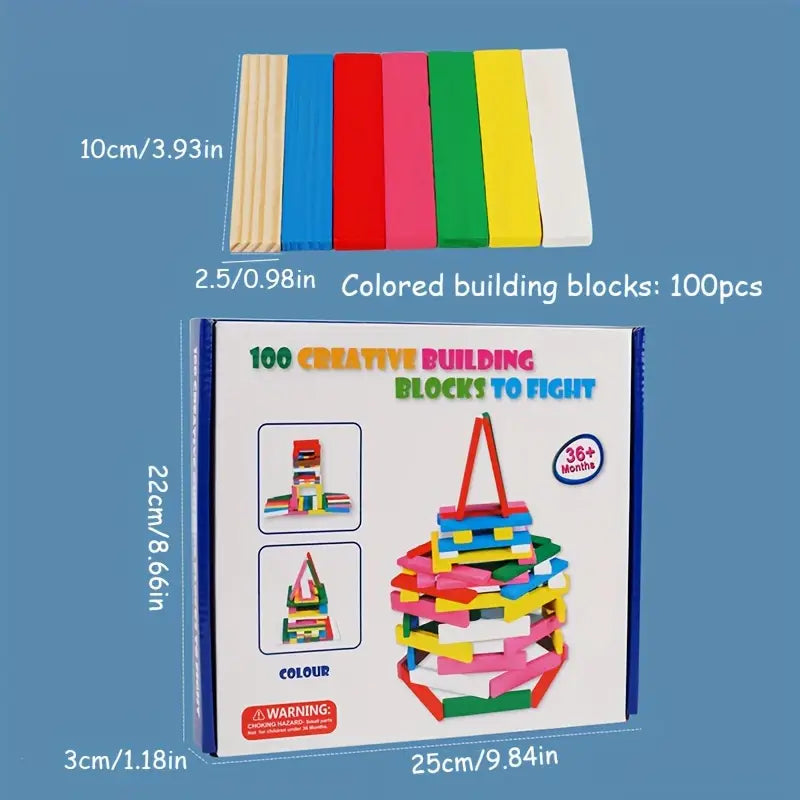 π§© 100 Colorful Wooden Pieces