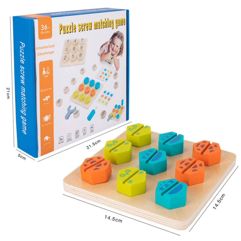 Baby-Wooden-Toys-Puzzles-Screws-Matching-Building-Blocks-Number-Battle-Board-Game-Montessori-Screw-Matching-Educatixonal