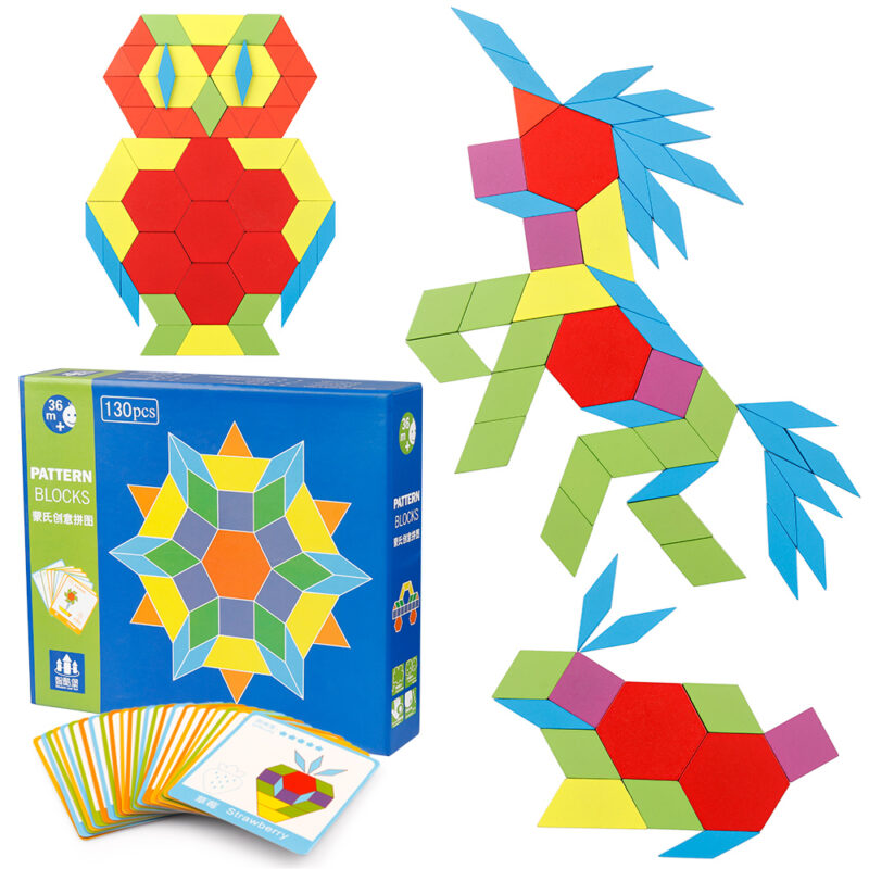 Coogam-130-Pcs-Kayu-Pola-Blok-Bentuk-Geometris-Mainan-Grafis-Awal-Pendidikan-Montessori-Tangram-Batang-Mainan