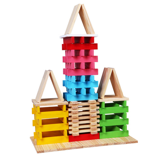 🧩 100 Colorful Wooden Pieces