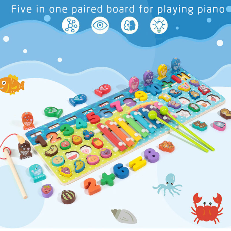 Montessori-Educational-Wooden-Toys-Children-Busy-Board-Math-Fishing-Children-s-Wooden-Preschool-Montessori-Toy-Countingd