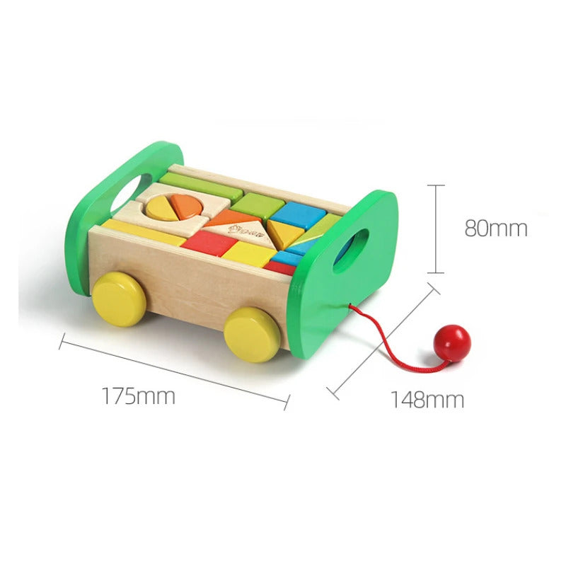 Trailer Building Game 17 Pieces Wooden