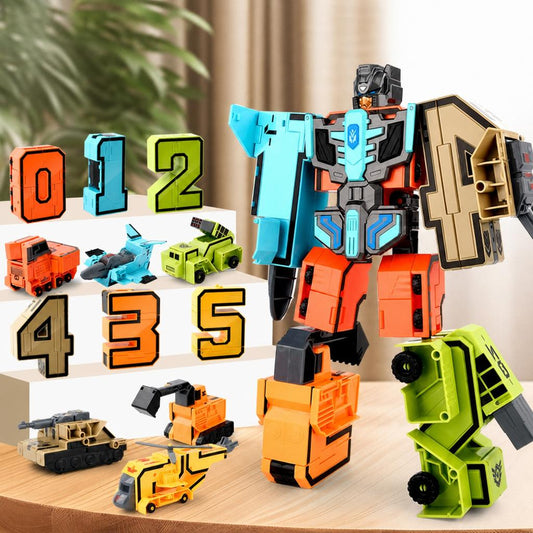 BIG SIZE Transforming Number Robot Set | Educational Number Robots That Transform into Vehicles & Giant Robots