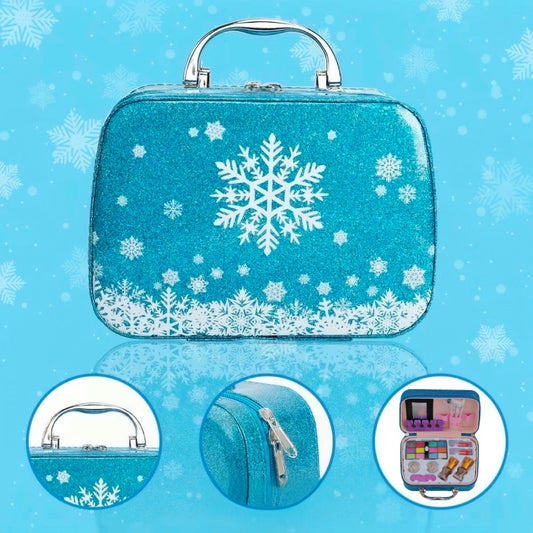 Girls' Pretend Play Makeup Kit – Glitter Carry Case with Mirror | Kids Beauty Set