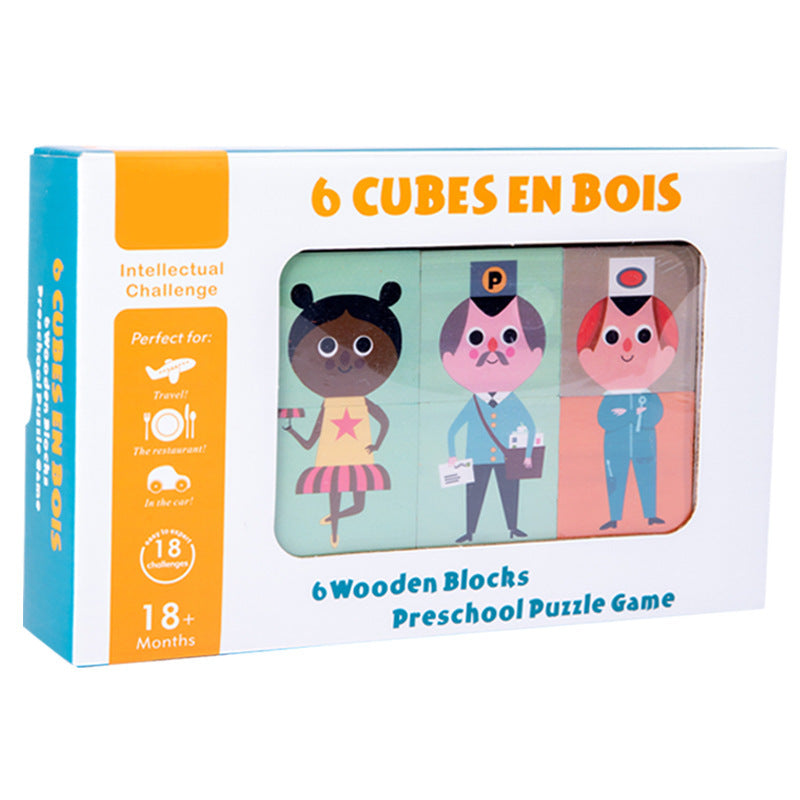 6 Cubes en bois