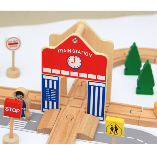 50 PCS Wooden Track Game