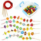 Wooden Stringing Farm Animals Fruits