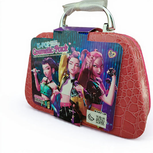 Girls' Pretend Play Makeup Kit – Glitter Carry Case with Mirror | Kids Beauty Set