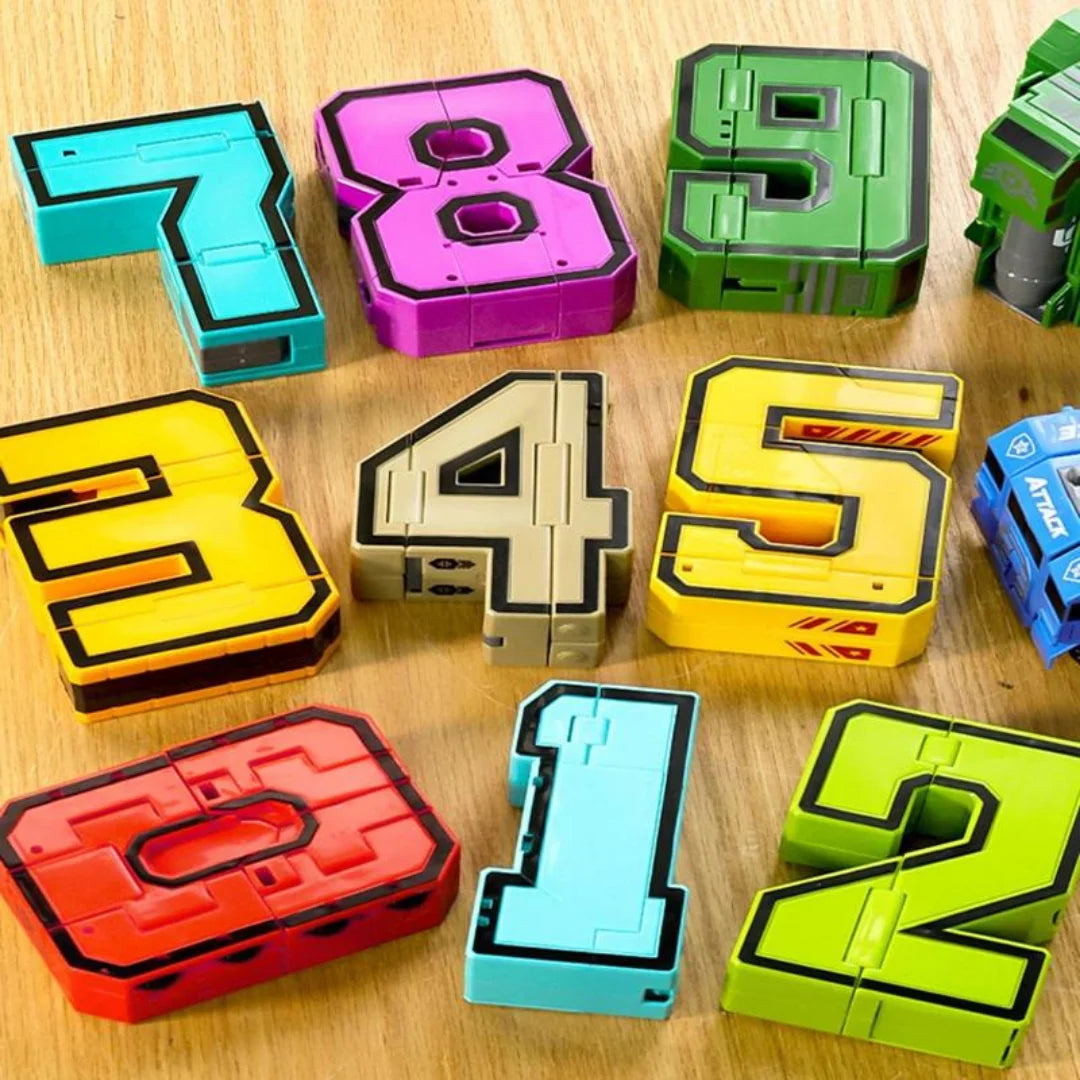 BIG SIZE Transforming Number Robot Set | Educational Number Robots That Transform into Vehicles & Giant Robots