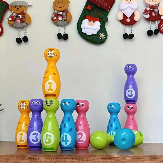Kids Bowling Set with 10 Colorful Numbered