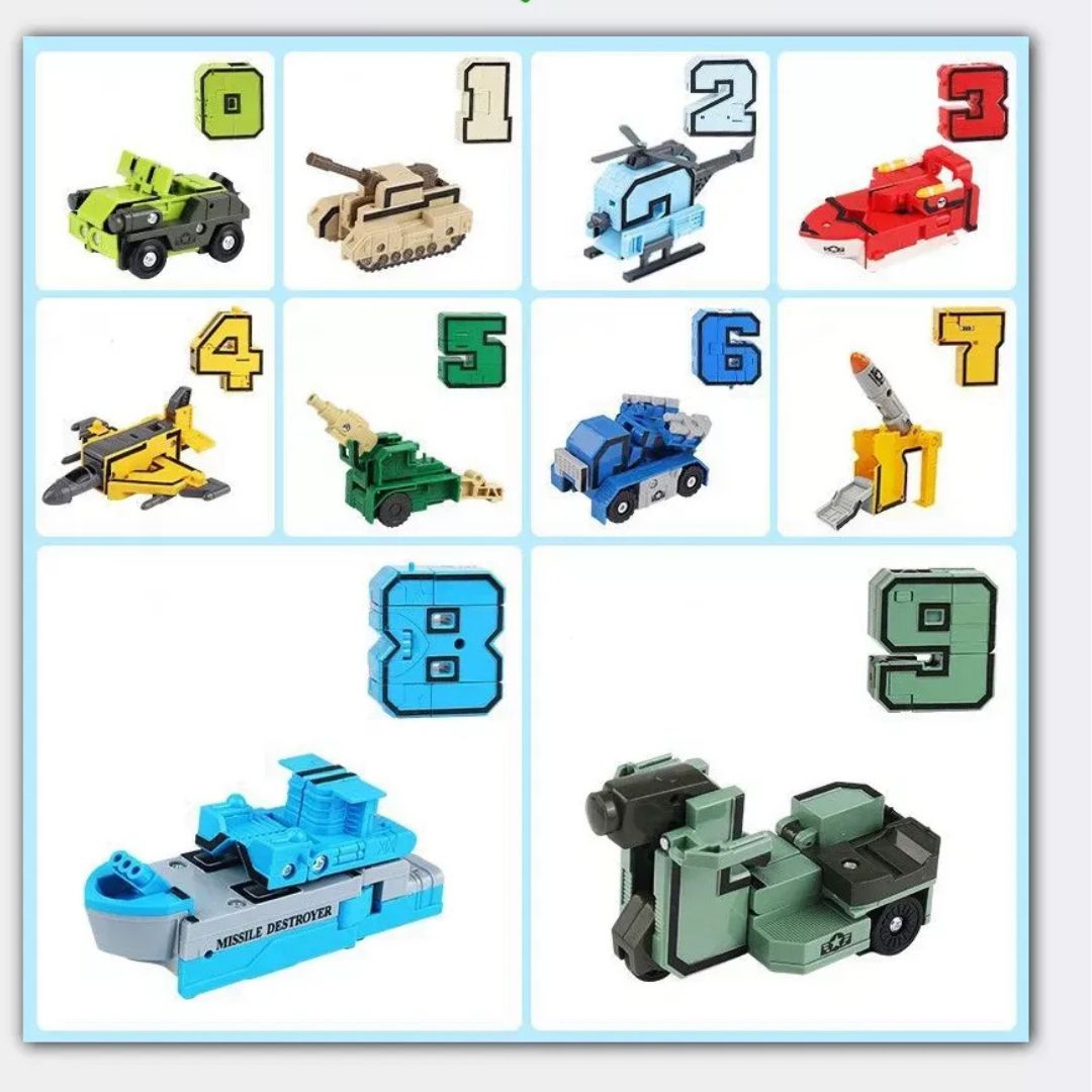 Transforming Number Robot Toy