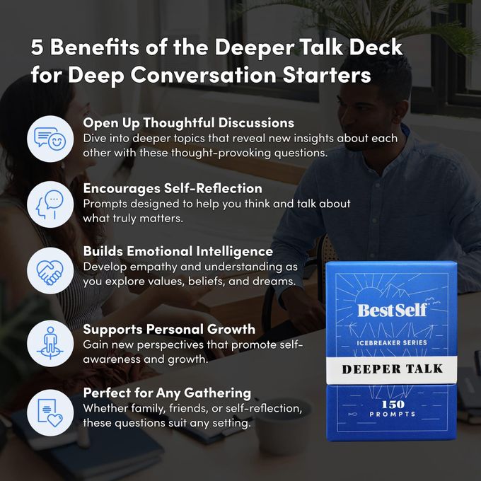 Icebreaker Deeper Talk Card Game – 150 Conversation Cards