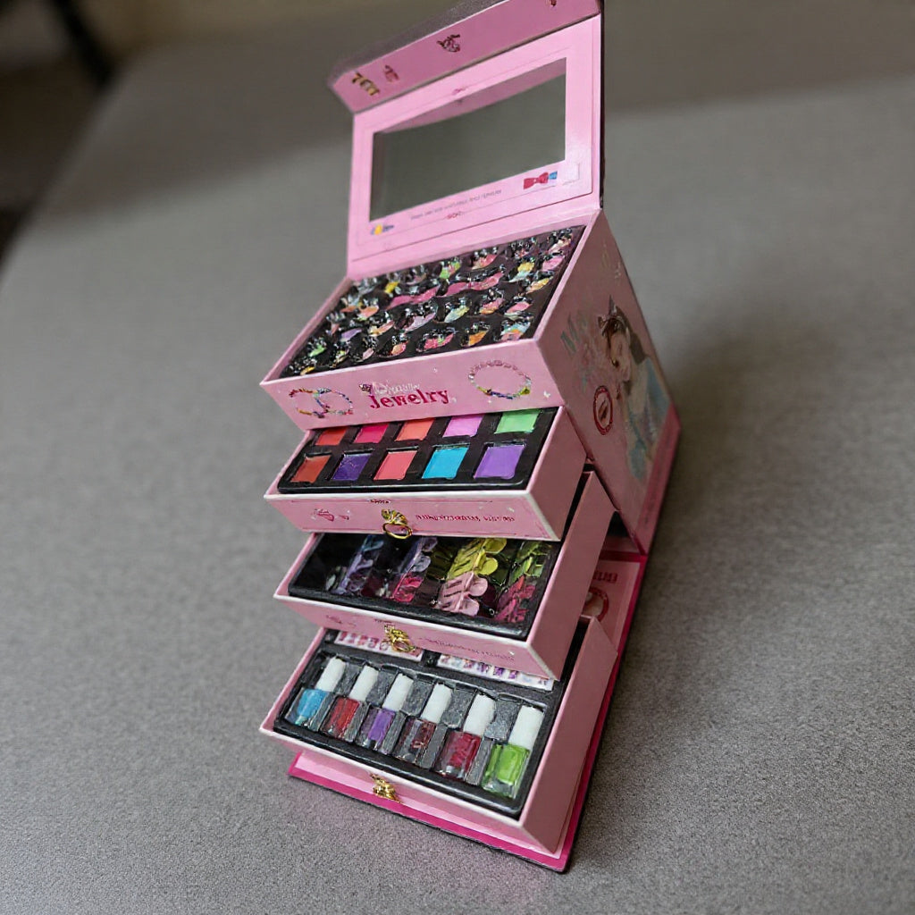 Dream Jewelry DIY Girls Makeup & Jewelry Kit – 5-in-1 Pretend Play Set