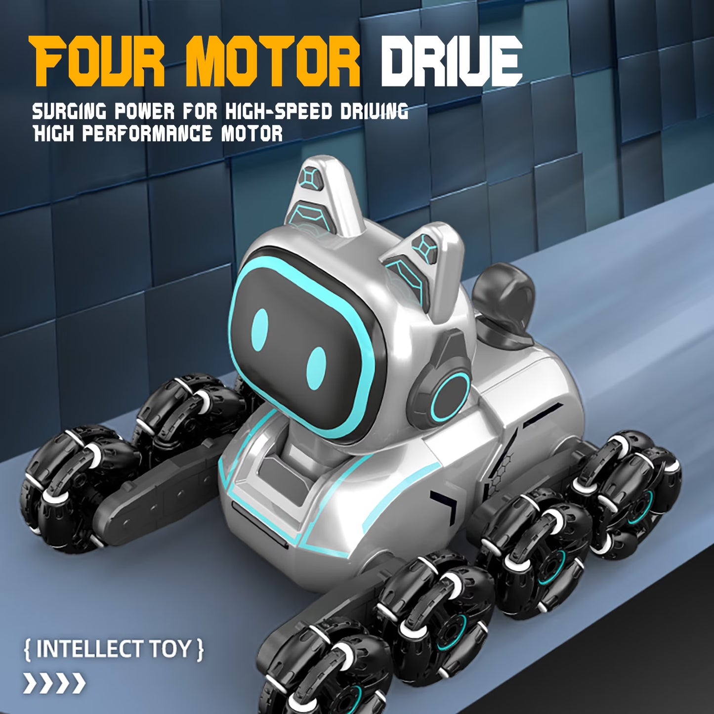 8WD Gesture Control Robot Dog – RC Stunt Car with Lights & Music