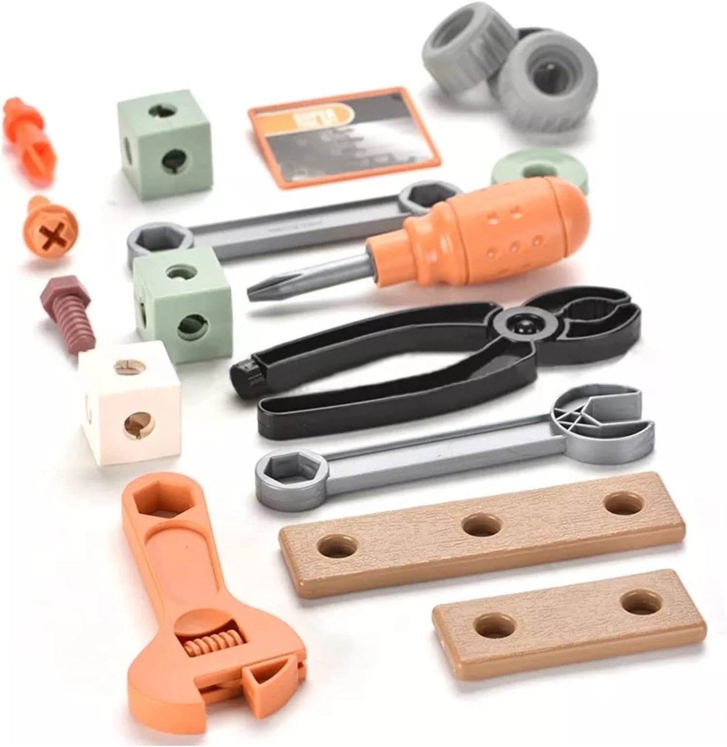 LittleCraft  Tool Set 144 pcs| Kids Construction Tool Bench with Electric Drill & Pretend Play Accessories