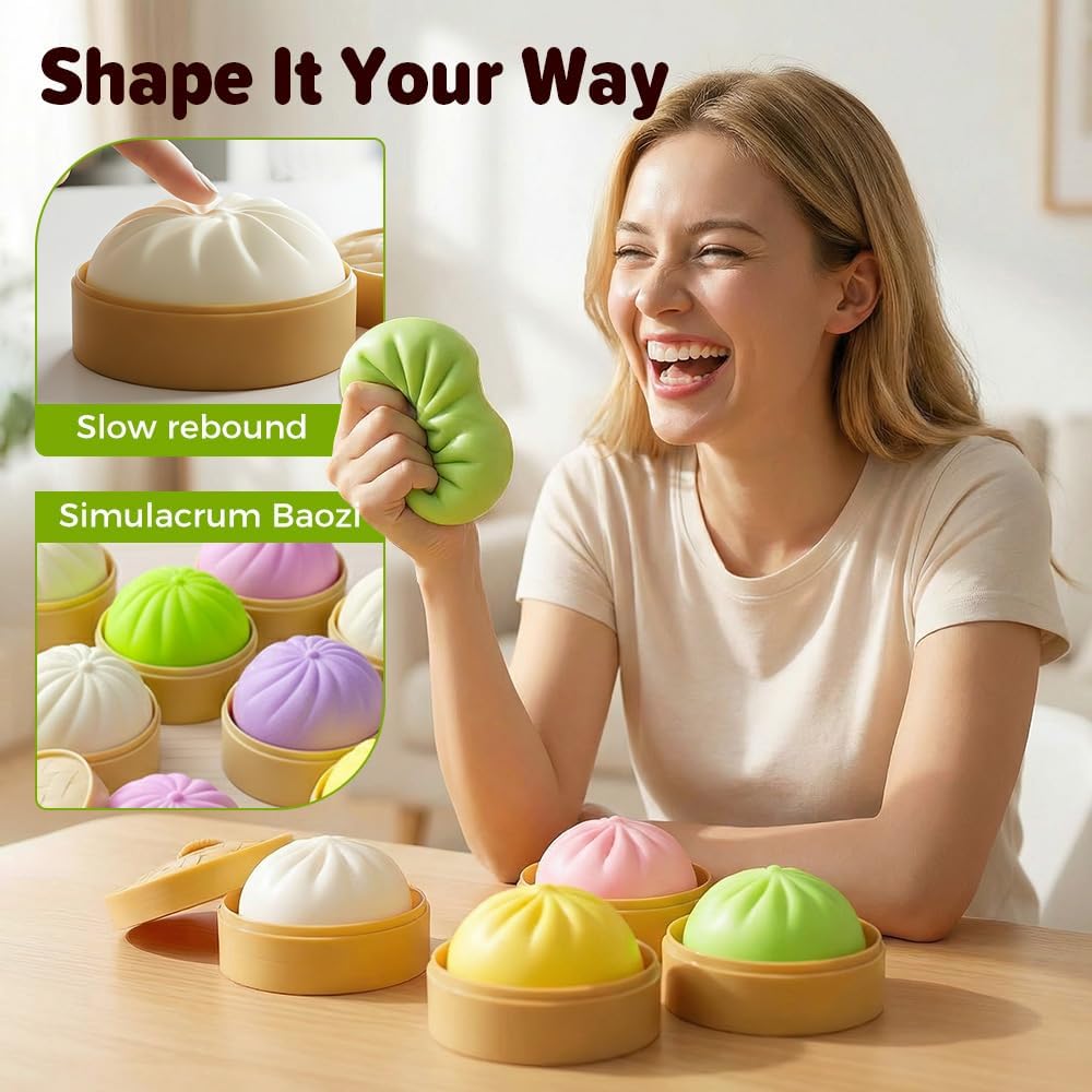 Mystery color Steamed Bun Squishy Toy