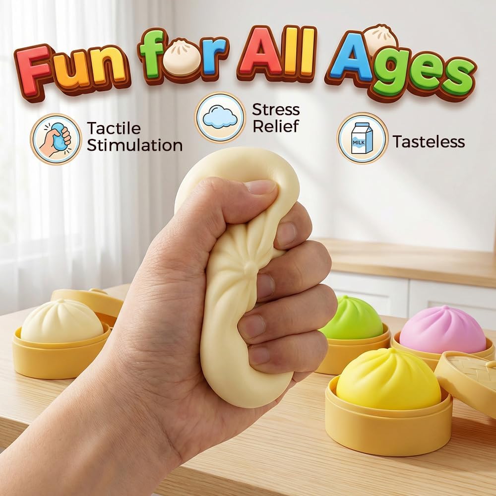 Mystery color Steamed Bun Squishy Toy