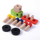 Wooden Tool Kit For Kids, With Colorful Building Toy Set