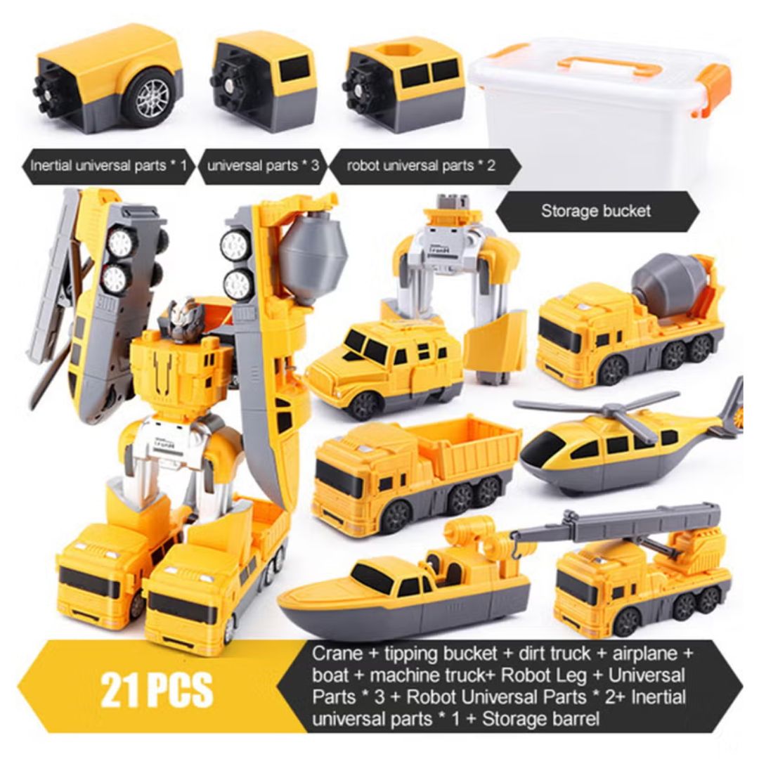 Magnetic Transformer Truck Engineering Car 21 pcs BIG SIZE