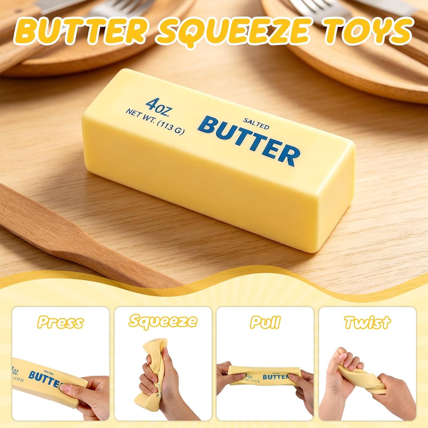 Slow Rise Squishy Butter Stick – Soft Sensory Stress Relief Toy for Kids & Adults