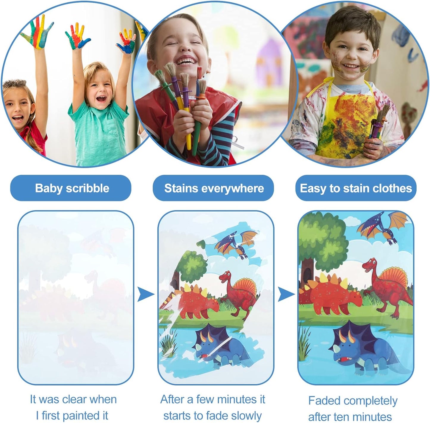 set of 6 Magic Water Coloring Book – Reusable Drawing Book for Kids