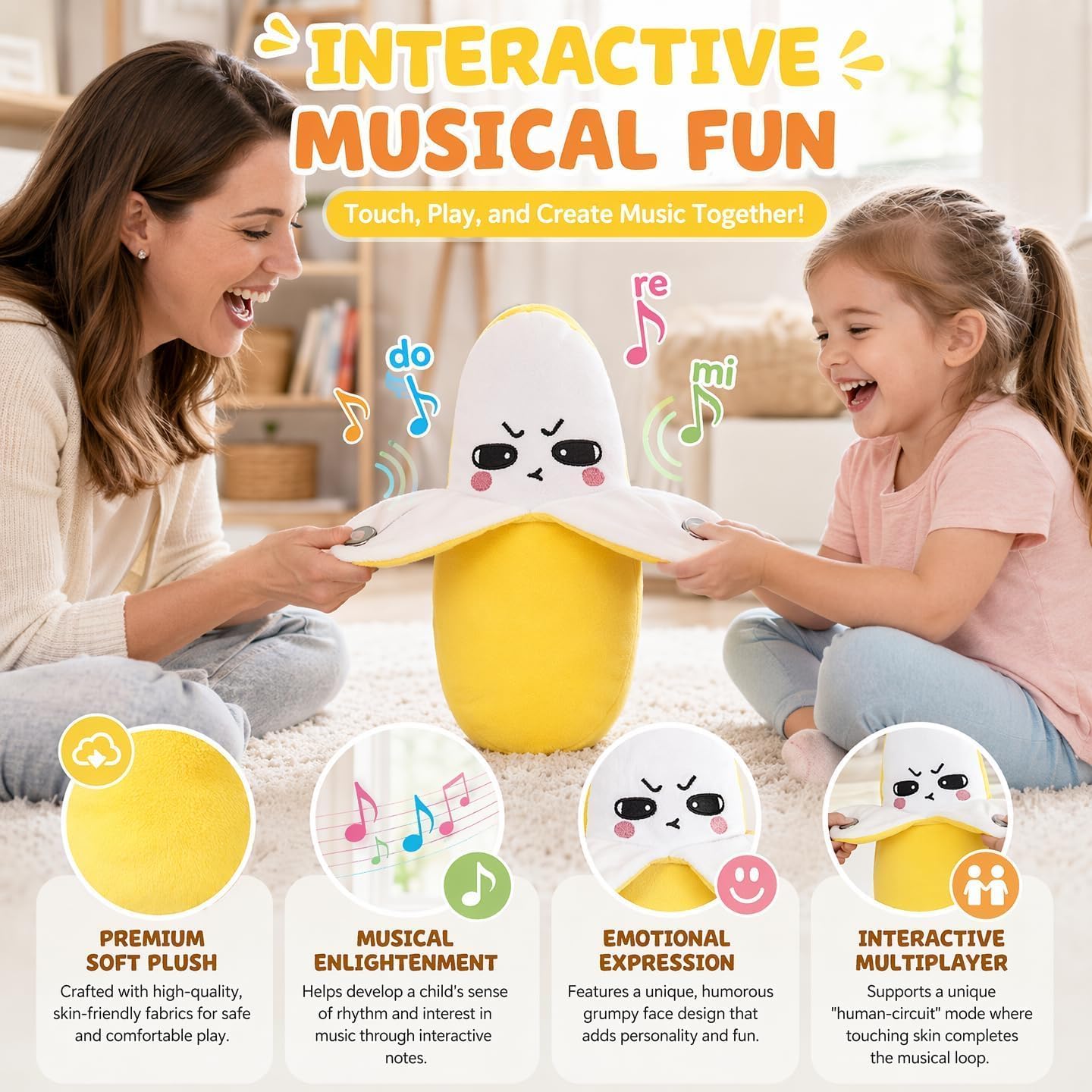 HappyBana Interactive Plush  Banana music Toy