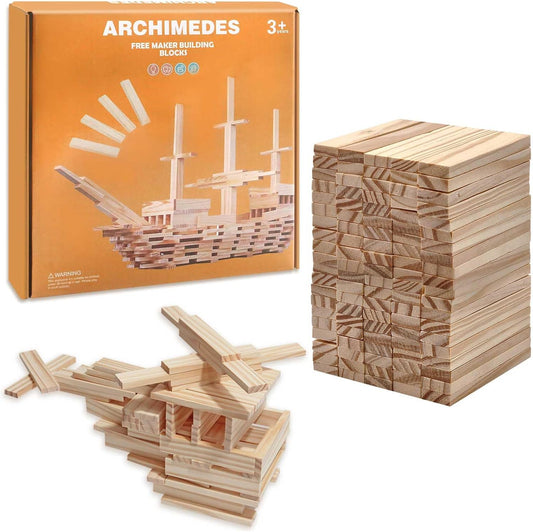 100 pcs Montessori Wooden Building Blocks