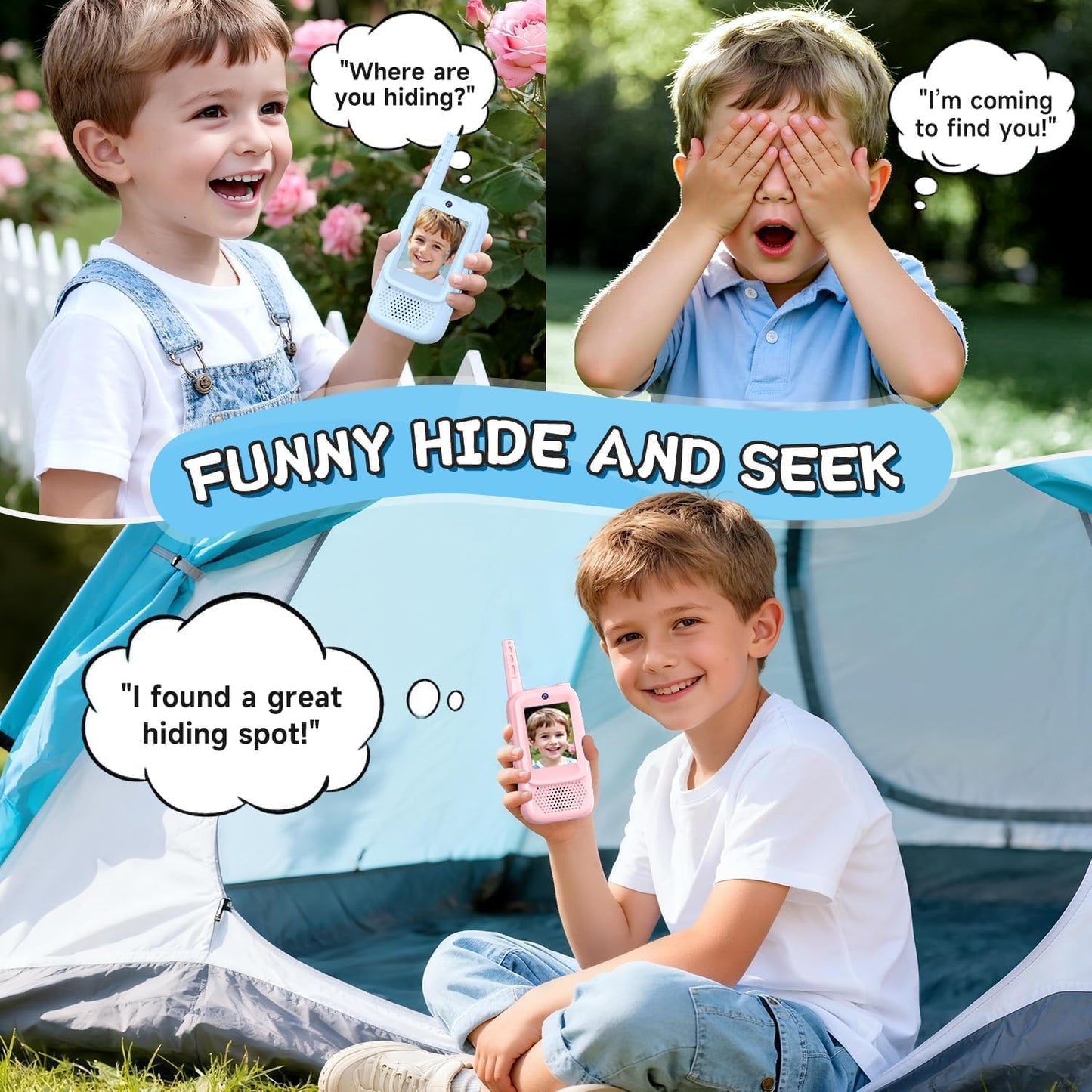 Kids Video Walkie Talkies – Dual Camera Rechargeable Toy