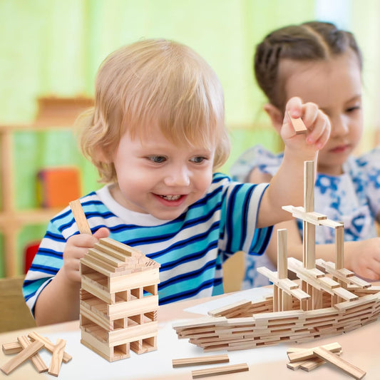 100 pcs Montessori Wooden Building Blocks