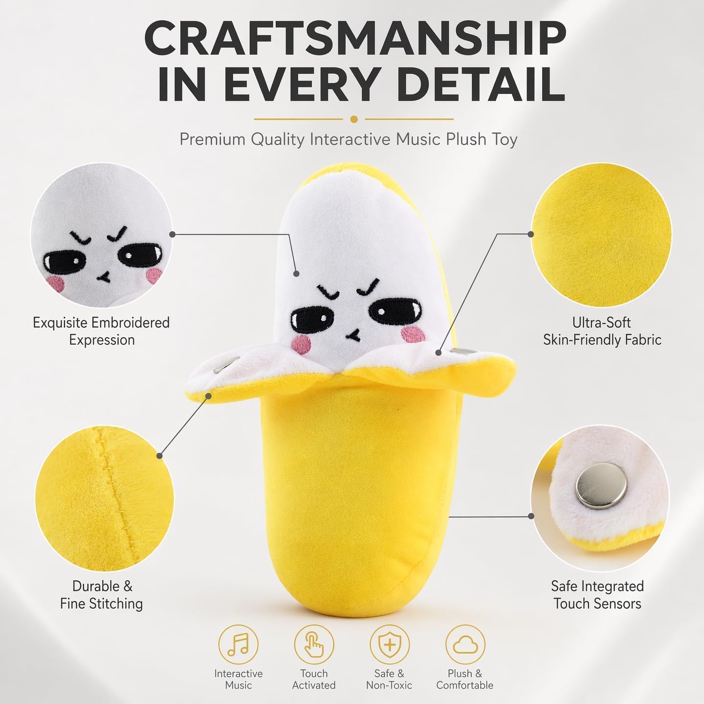 HappyBana Interactive Plush  Banana music Toy