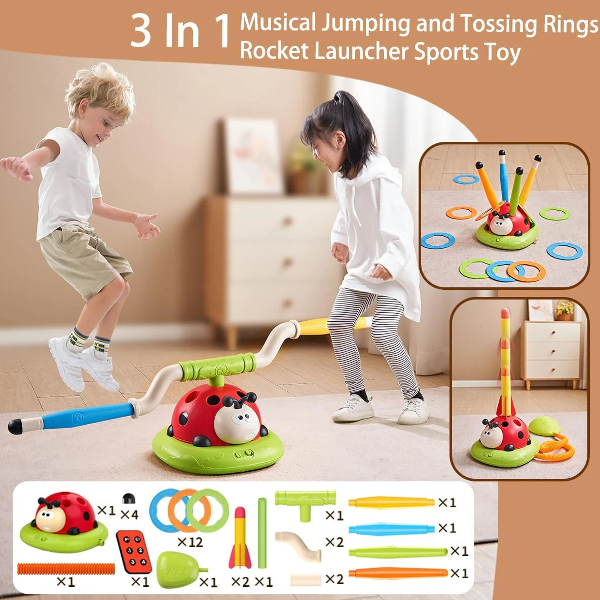 3-in-1 Musical Jump Rocket Launcher Game