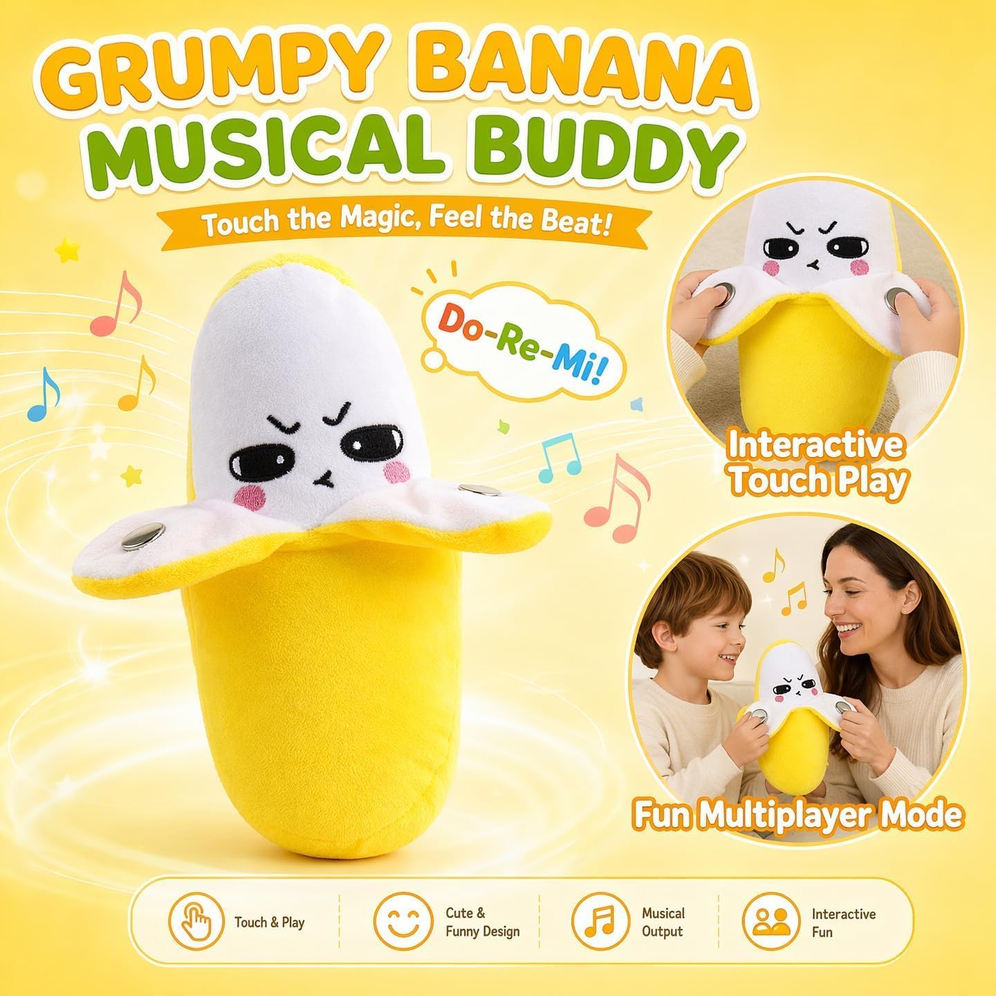 HappyBana Interactive Plush  Banana music Toy