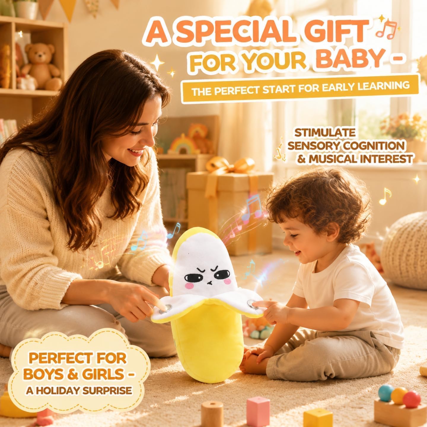 HappyBana Interactive Plush  Banana music Toy