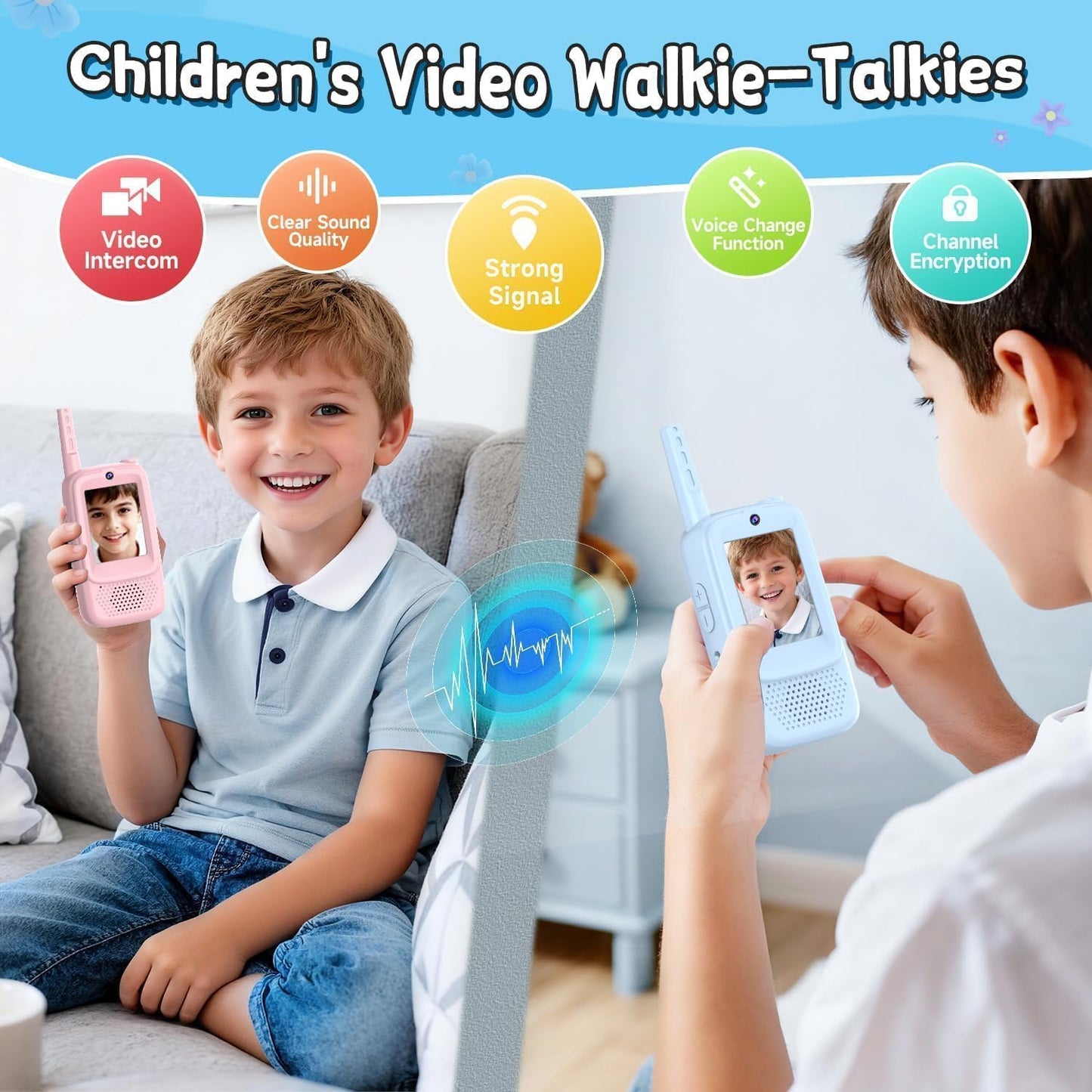 Kids Video Walkie Talkies – Dual Camera Rechargeable Toy