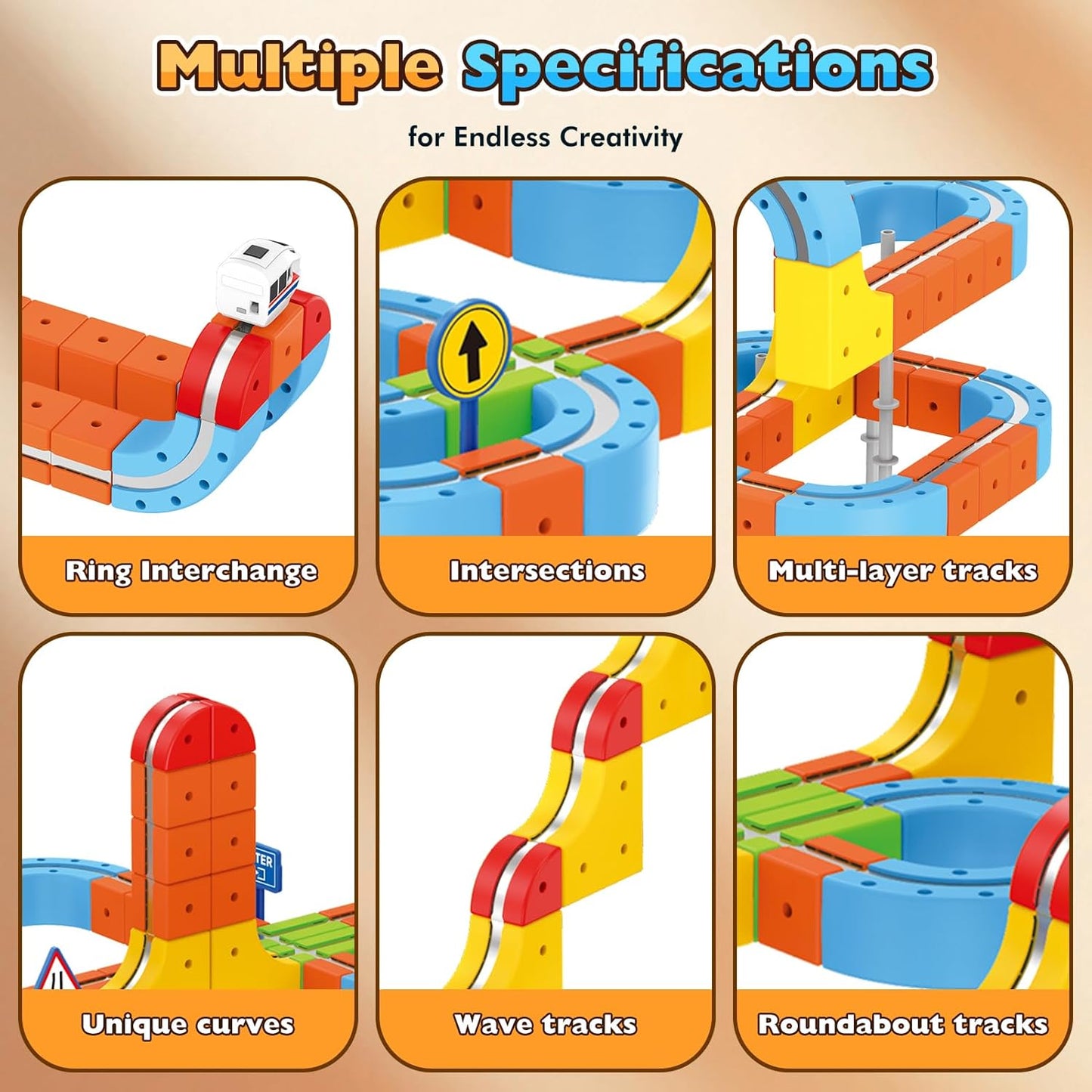 107 PCS building block track car