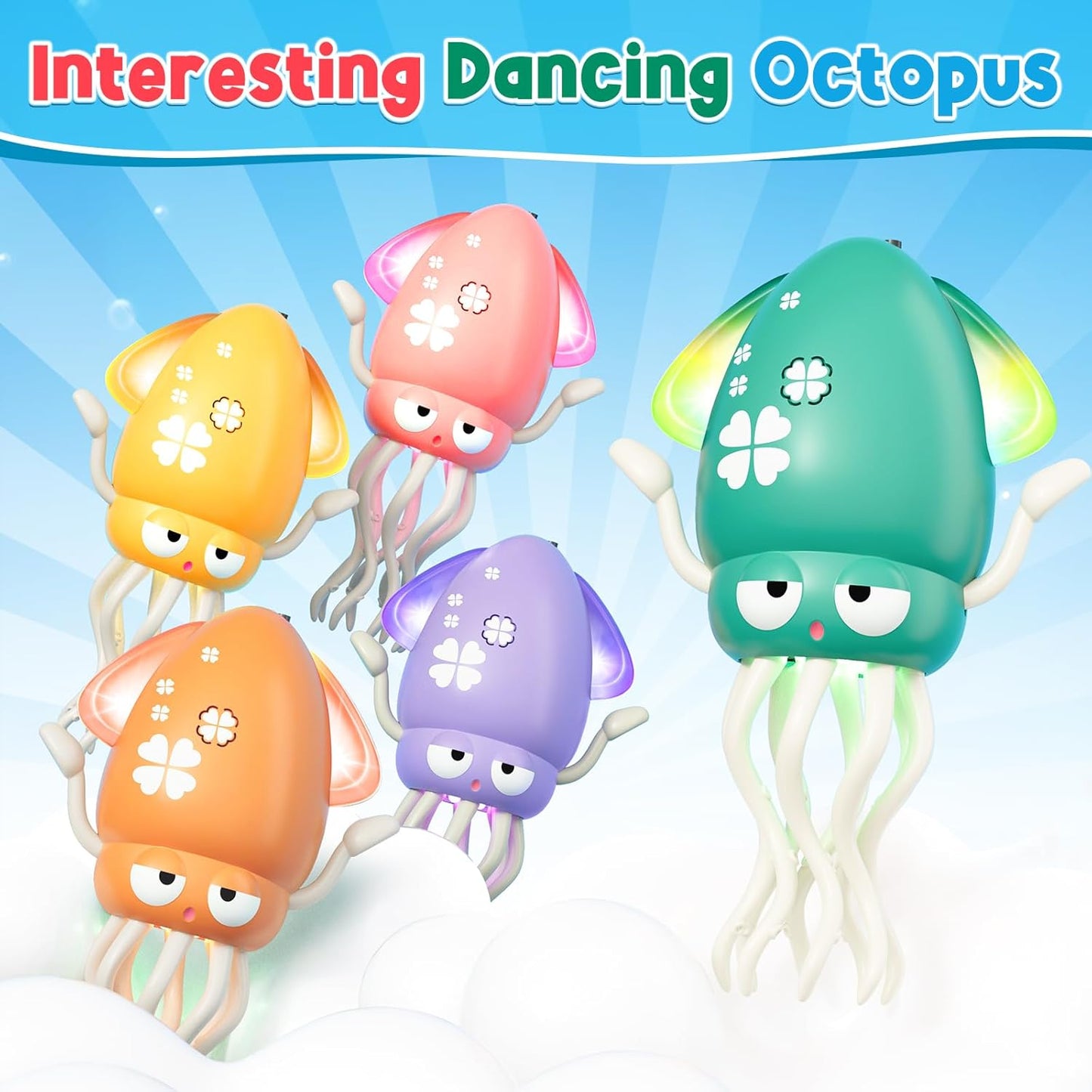 Interactive Crawling Octopus Toy | Musical Rechargeable Baby Toy with Lights & Obstacle Avoidance