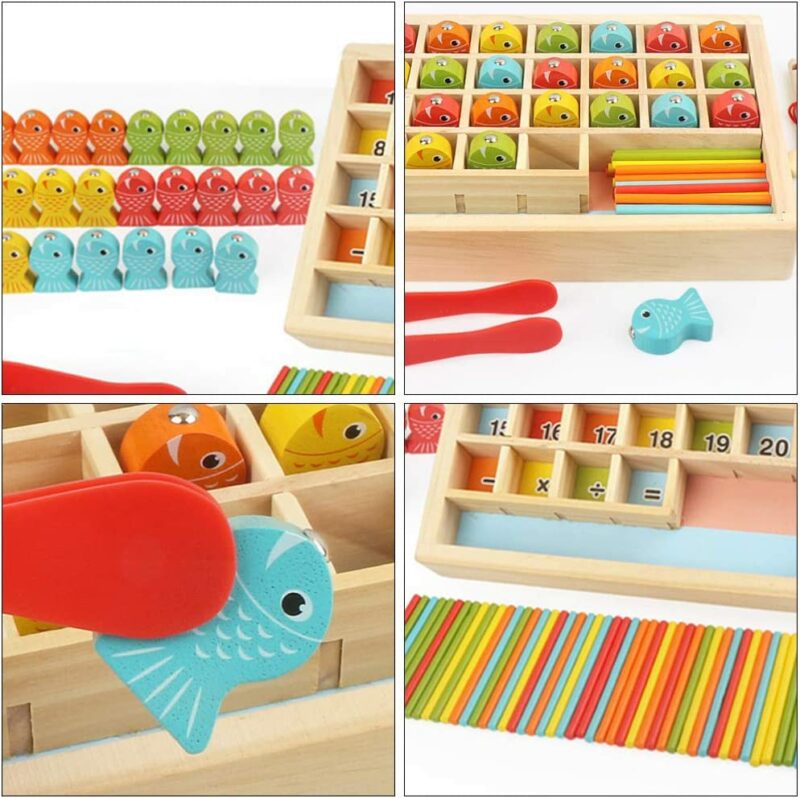 Wooden Multifunctional Fishing Learning Box