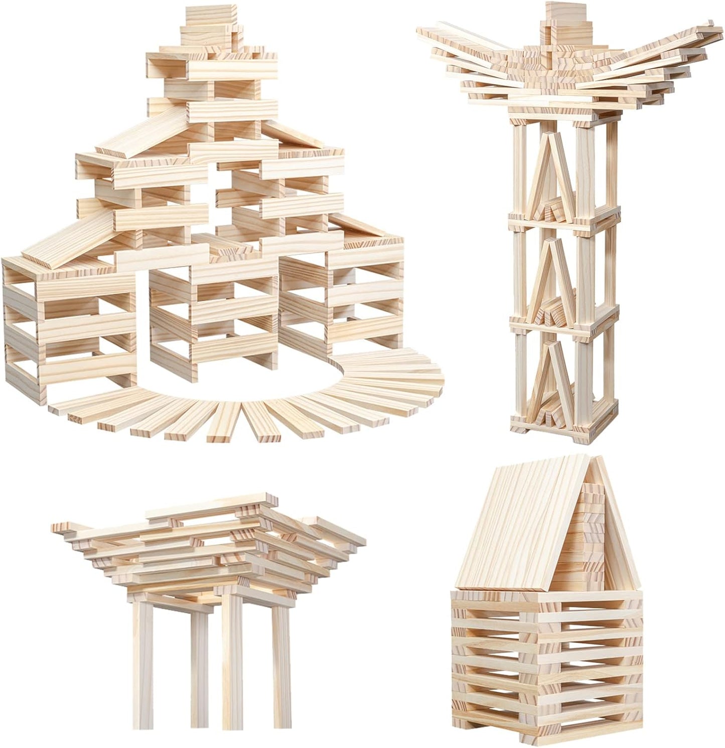 100 pcs Montessori Wooden Building Blocks