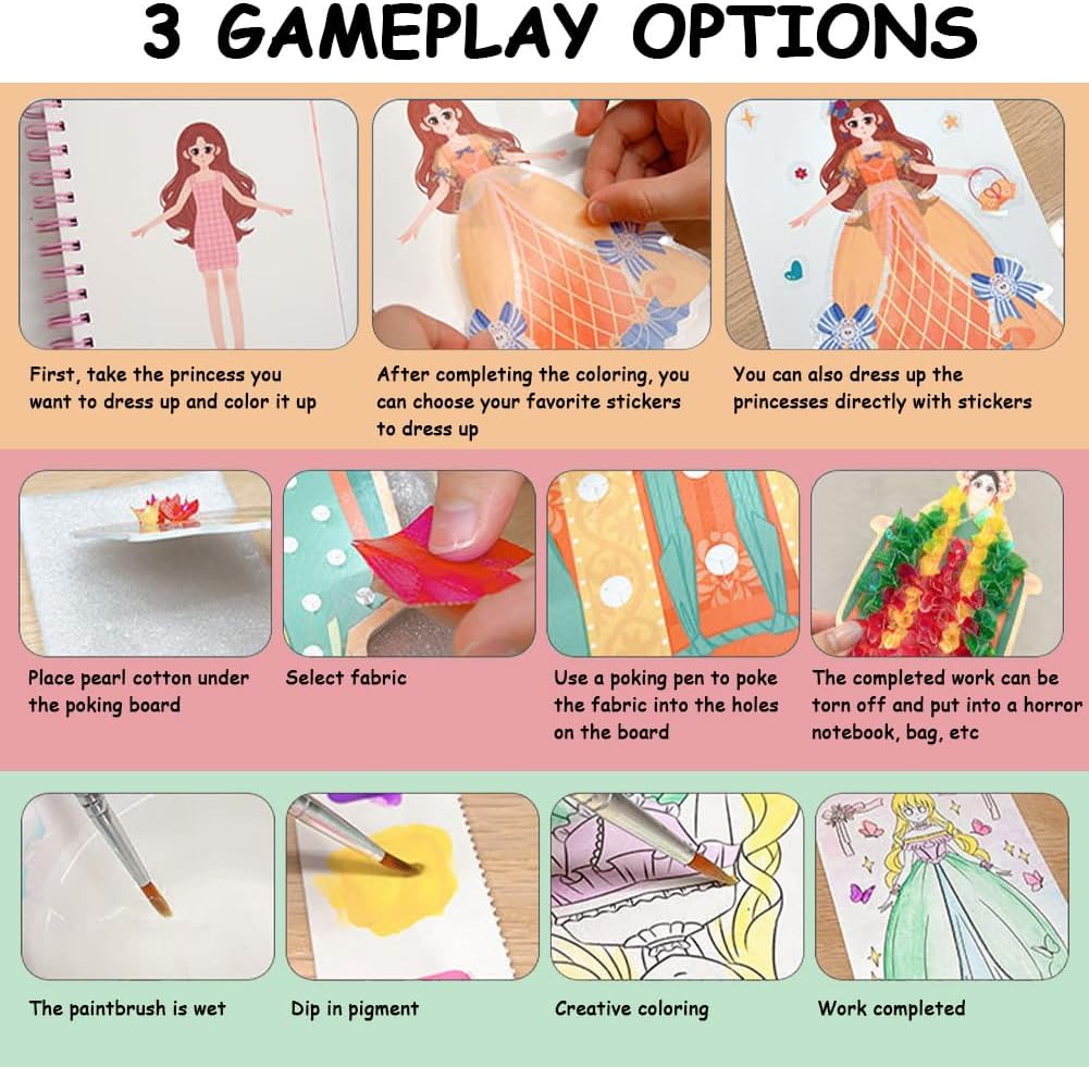 Creative 3-in-1 toy for developing girls' manual skills