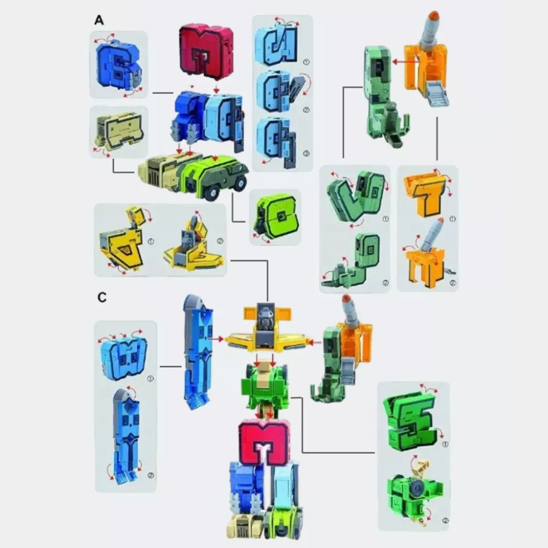 Transforming Number Robot Toy