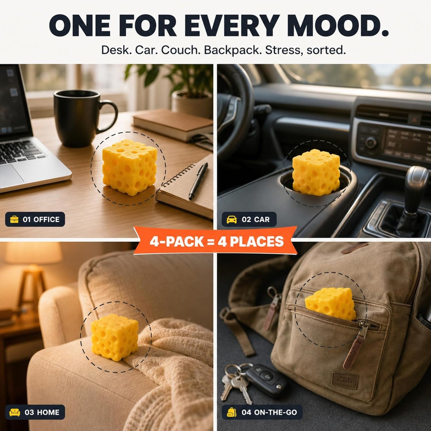 Cheese Squishy Toy – Slow Rise Stress Relief Squeeze Toy