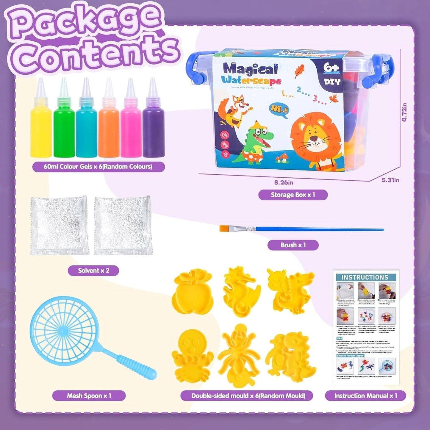 Magic Water Elf Maker Kit | DIY Water Creatures Sensory Craft Toy for Kids
