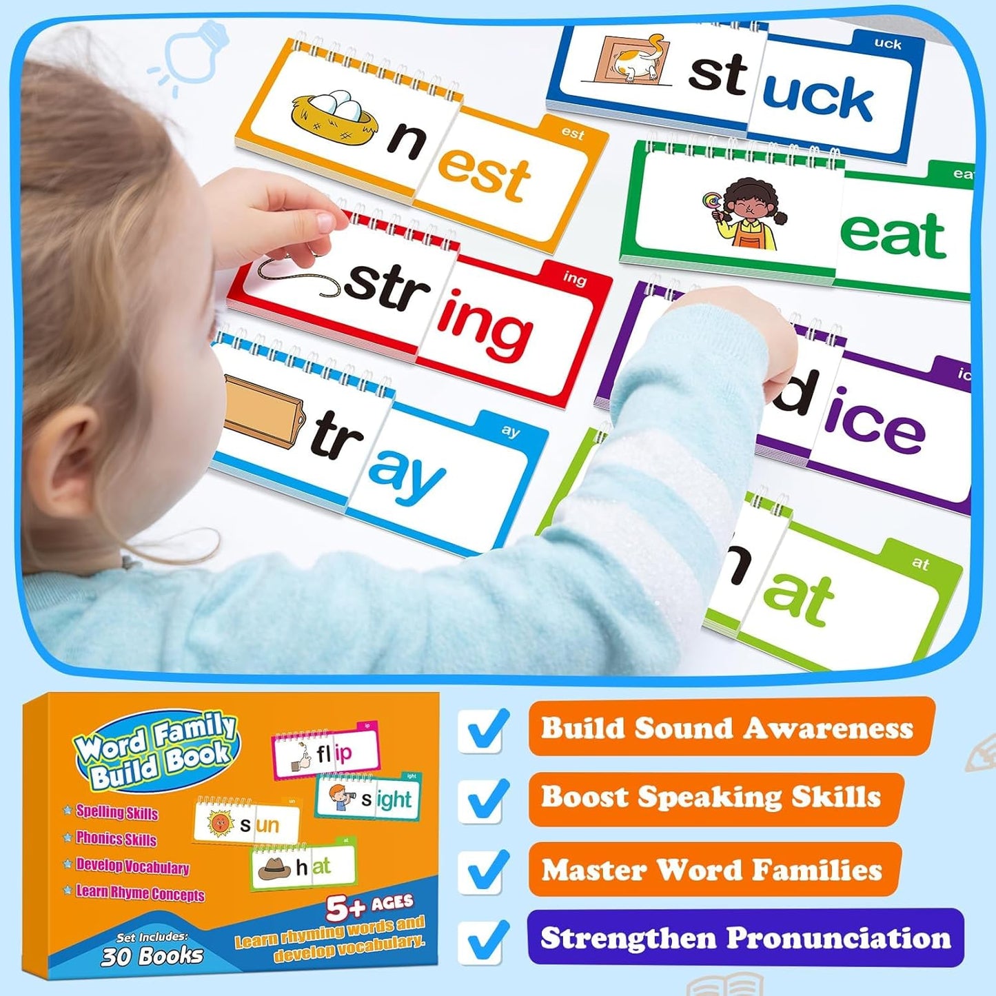 FirstWords Phonics Builder | Interactive Word Family & Phonics Learning Book