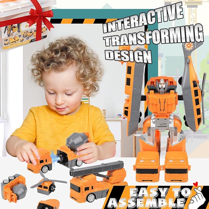 Magnetic Transformer Truck Engineering Car 21 pcs BIG SIZE