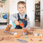 LittleCraft  Tool Set 144 pcs| Kids Construction Tool Bench with Electric Drill & Pretend Play Accessories