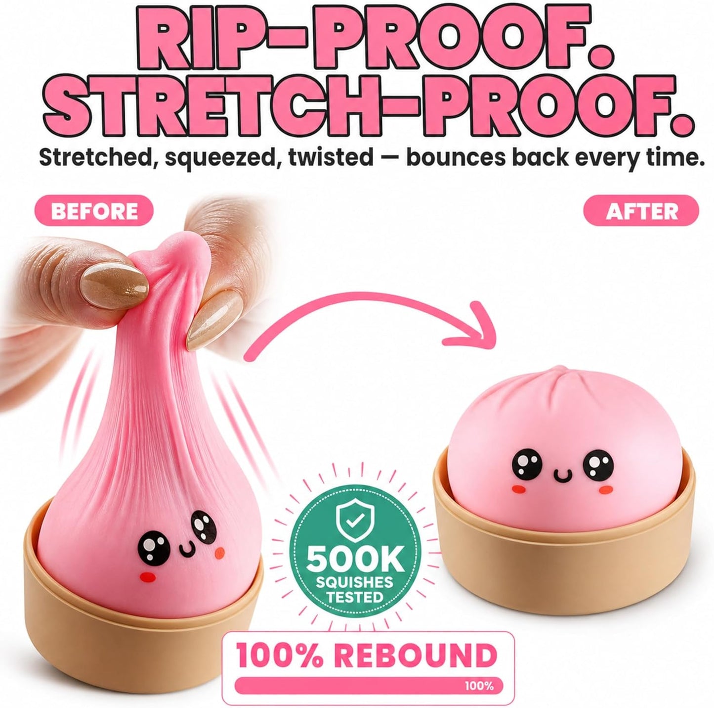 Mystery color Steamed Bun Squishy Toy